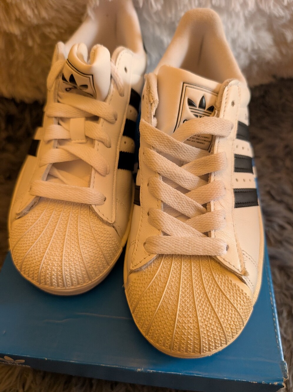 Women's White Sneakers with Black Stripes - Classic Shell-Toe Style - Picture 2 of 11